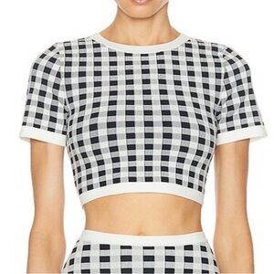 Chic Black and White Checkered Crop Top